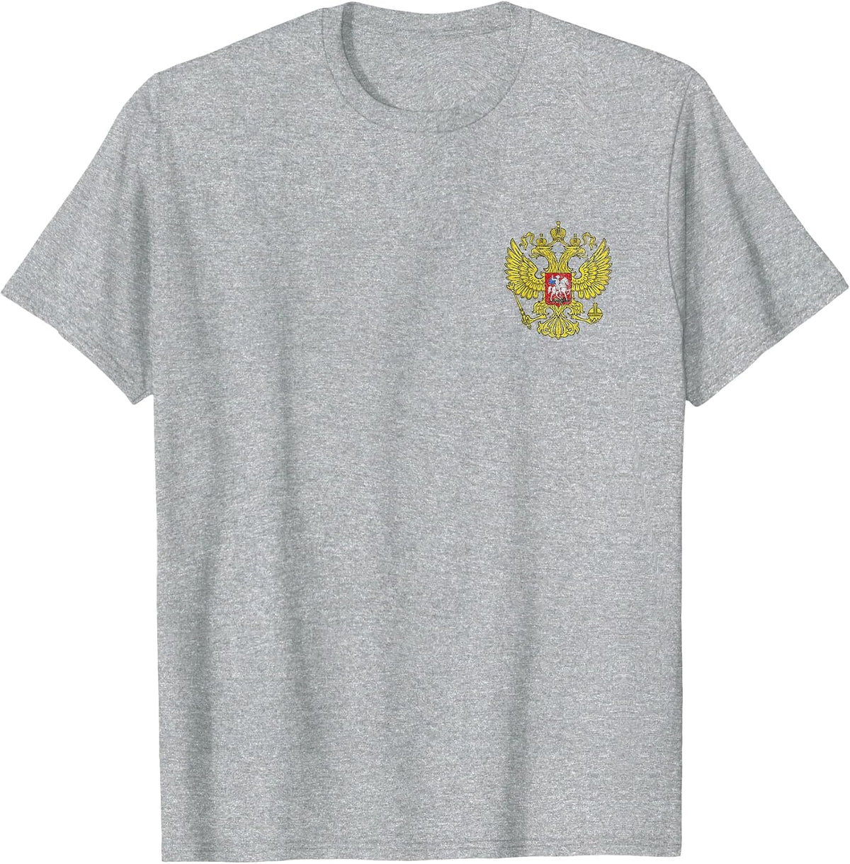 Russia Coat of ARMS Double Headed Eagle Flag Moscow T-Shirt - Heather Grey