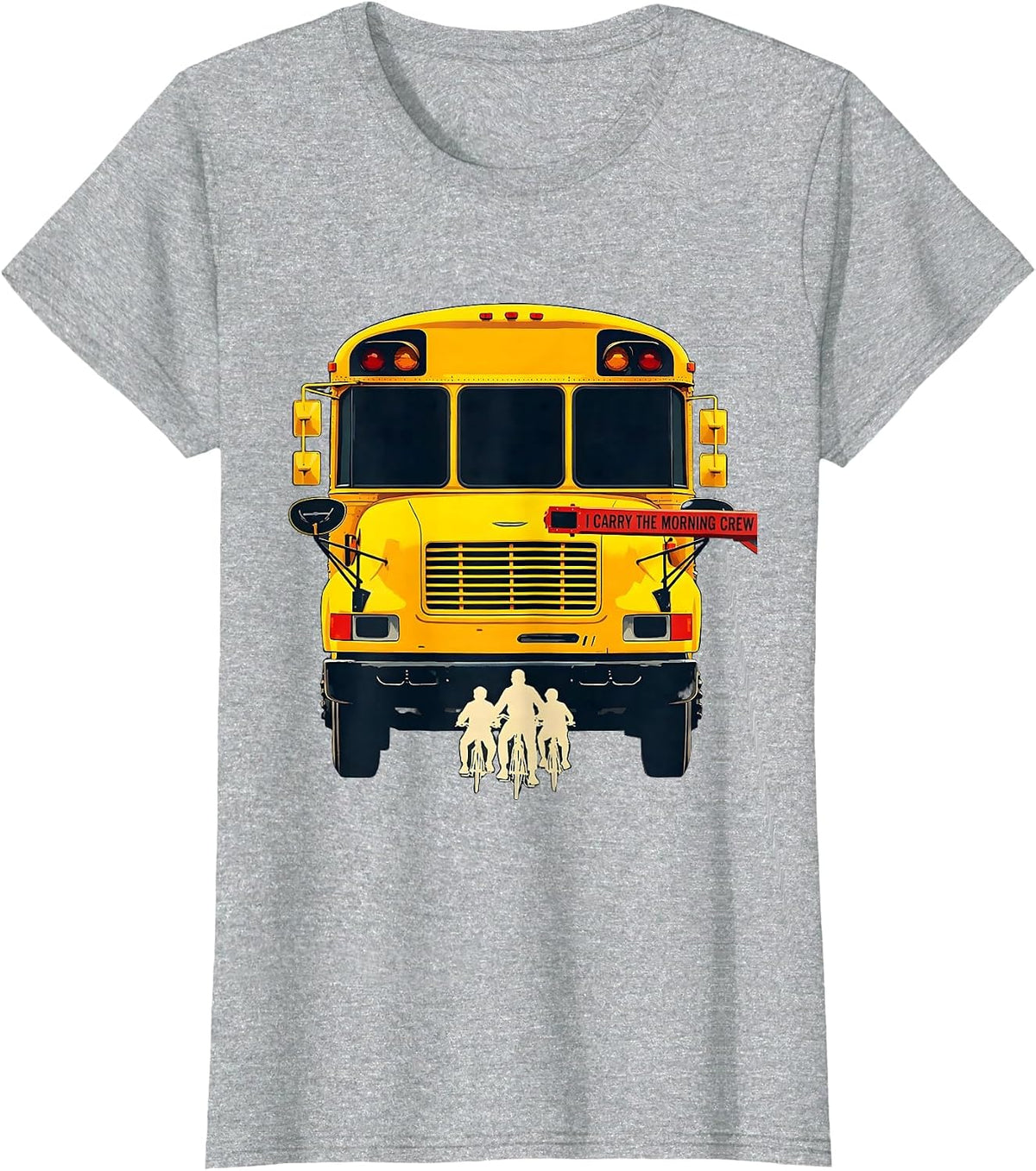 I Carry The Morning Crew Funny School Bus Driver T-Shirt - Heather Grey