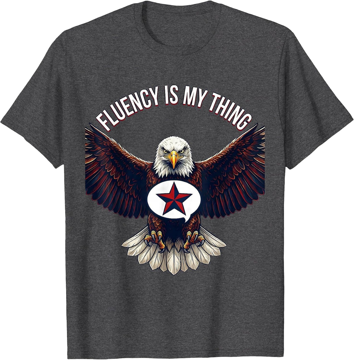 Men's Fluency Is My Thing SLP Speech Therapist Design T-Shirt - Dark Heather Grey