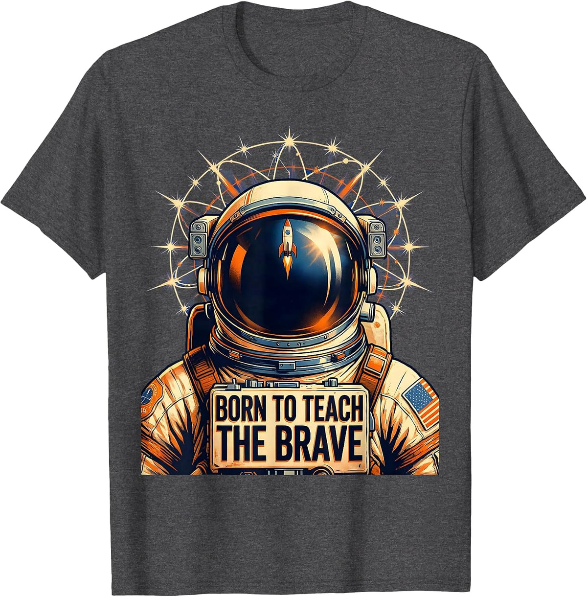 Born to Teach the Brave Sped Teacher Design T-Shirt - Dark Heather Grey