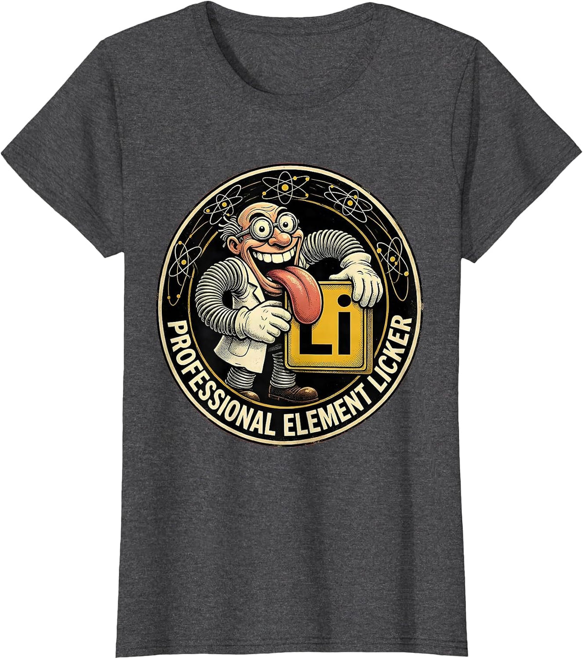 Women's Can I Lick It Periodic Table Element Licker T-Shirt - Dark Heather Grey