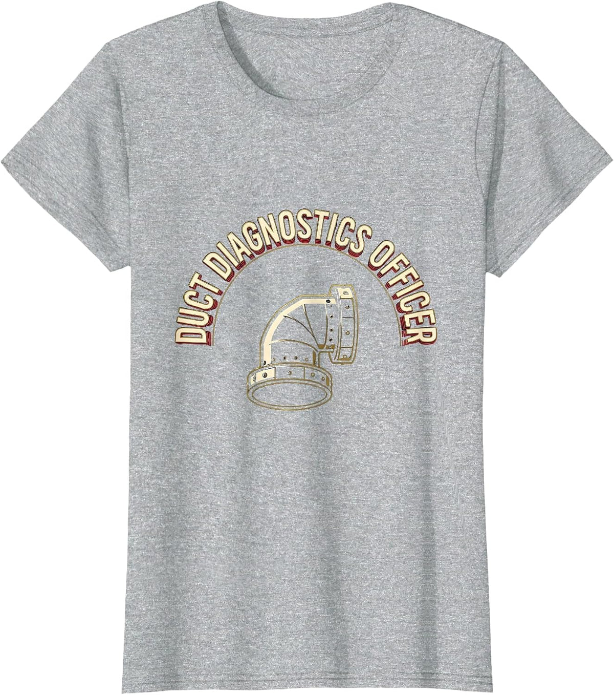 Duct Diagnostics Officer Funny HVAC Tech HVAC Dad Workplace T-Shirt - Heather Grey