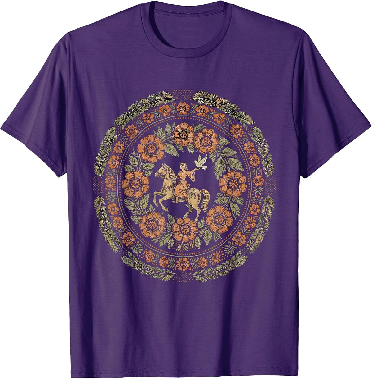 Men's Rodeo Rider Releasing Dove Graphic Tee T-Shirt - Purple