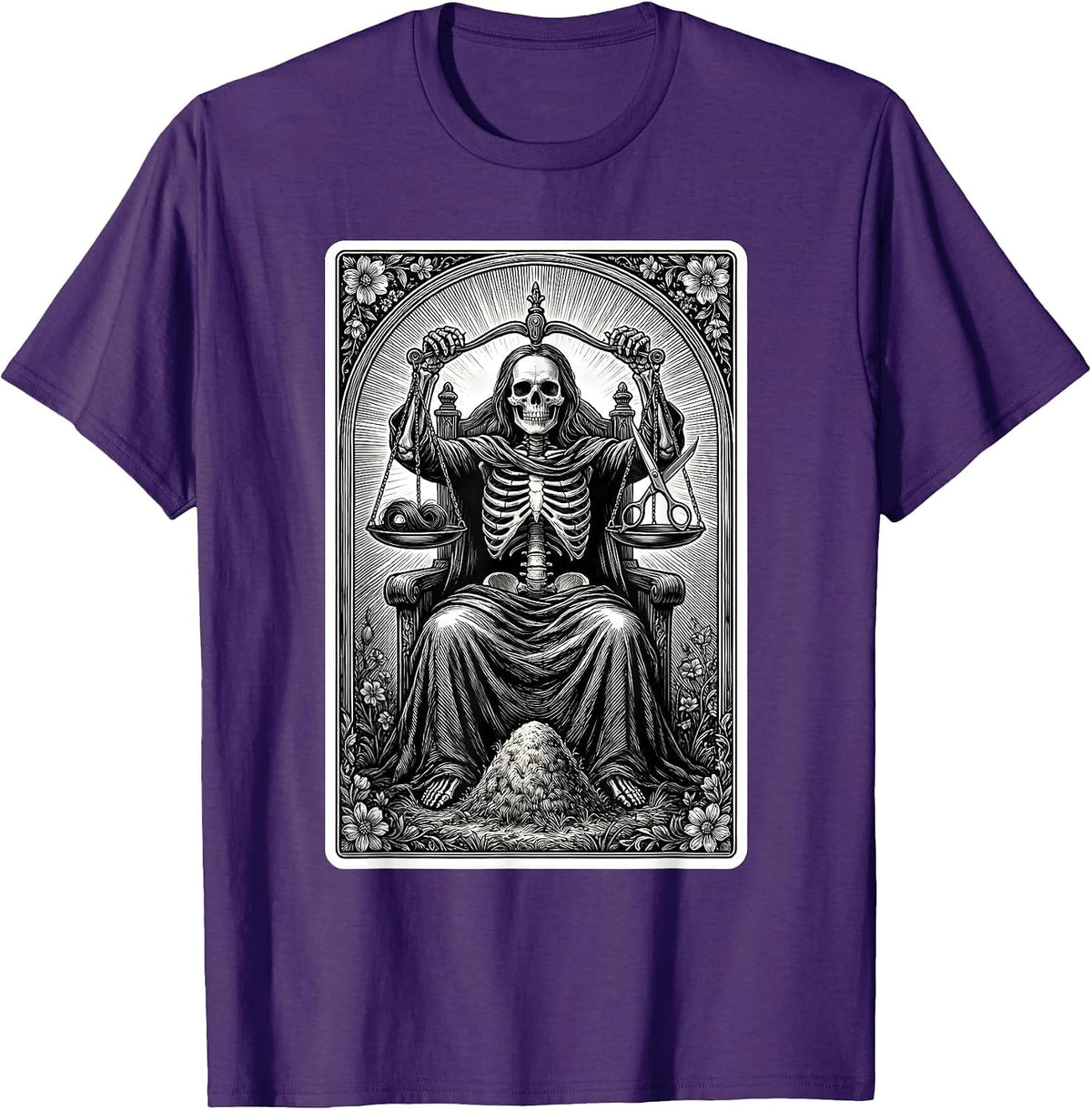 Men's Skeleton Hairstylist Barber Halloween Humor T-Shirt - Purple