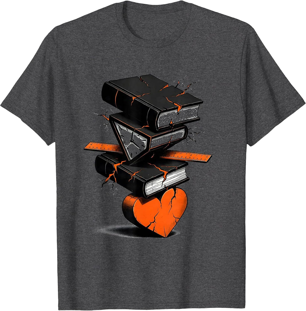 Men's Brutalist Classroom Tower Paraeducator Appreciation Gift T-Shirt - Dark Heather Grey