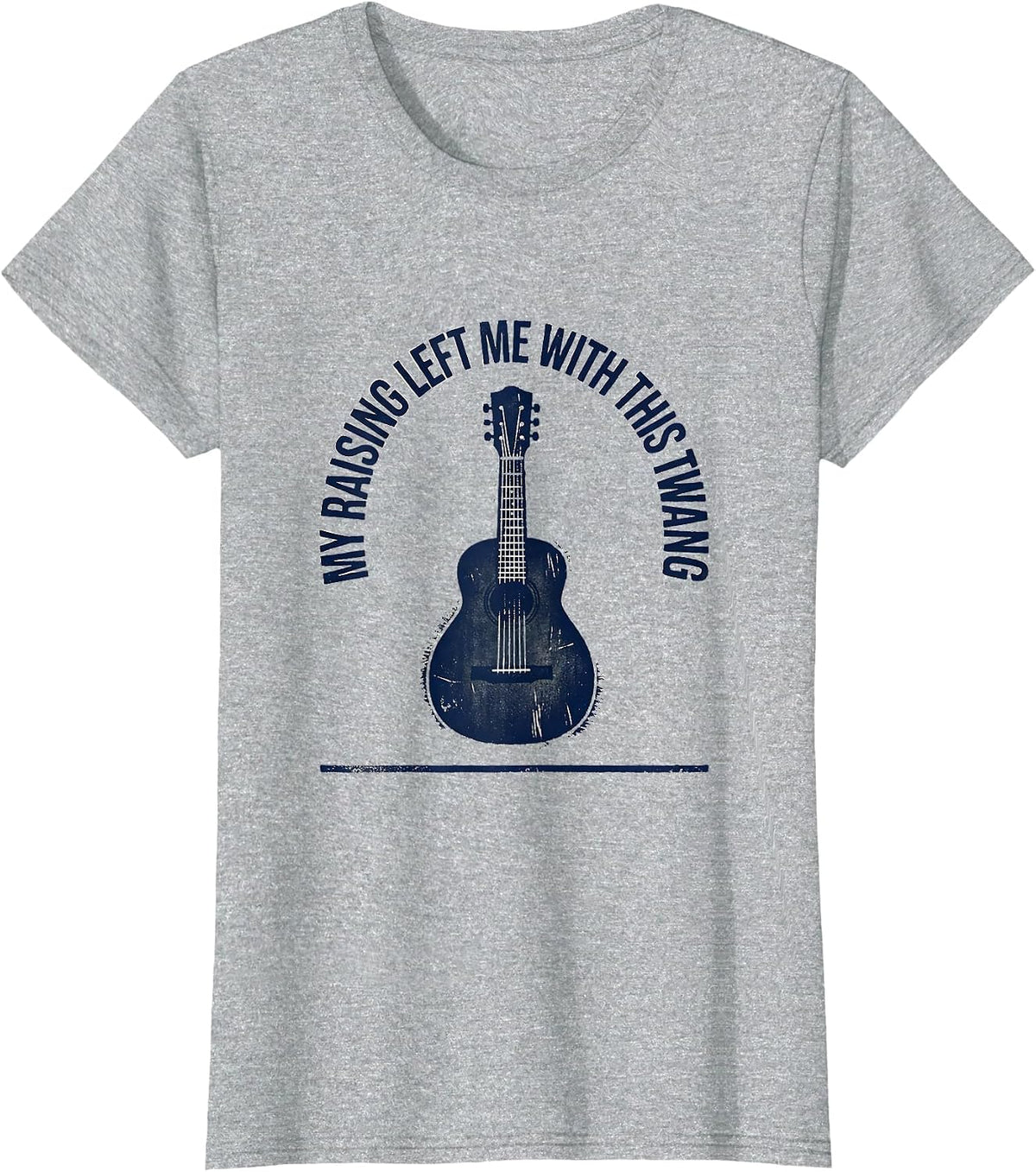 My Raising Left Me With This Twang Rubber Stamp Country T-Shirt - Heather Grey