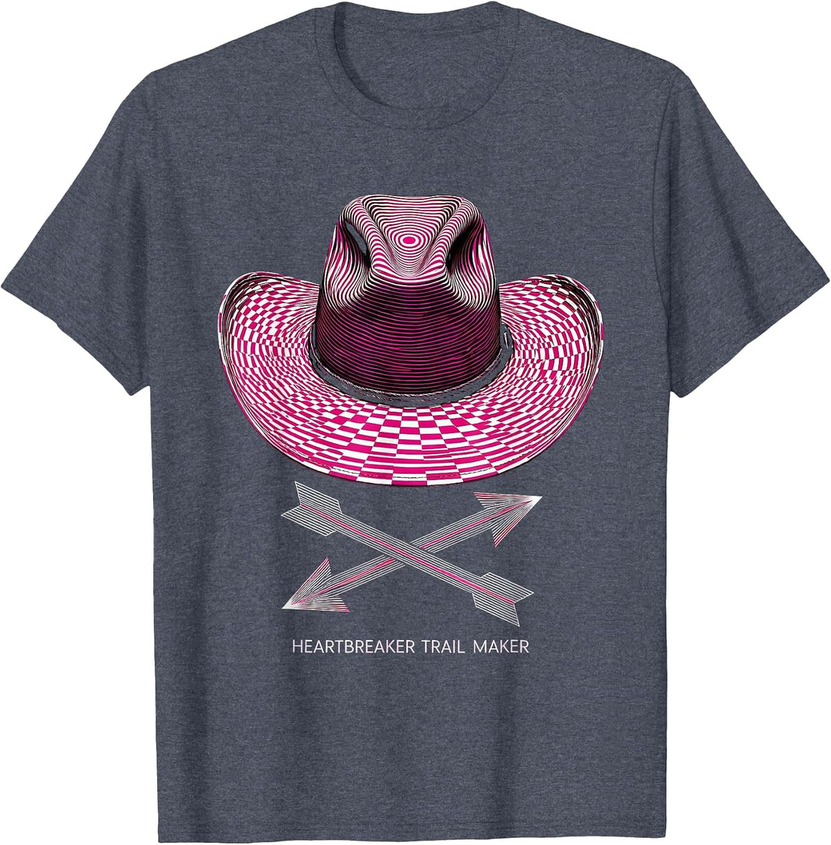 Heartbreaker Trail Maker Cowboy Design T-Shirt - Heather Blue