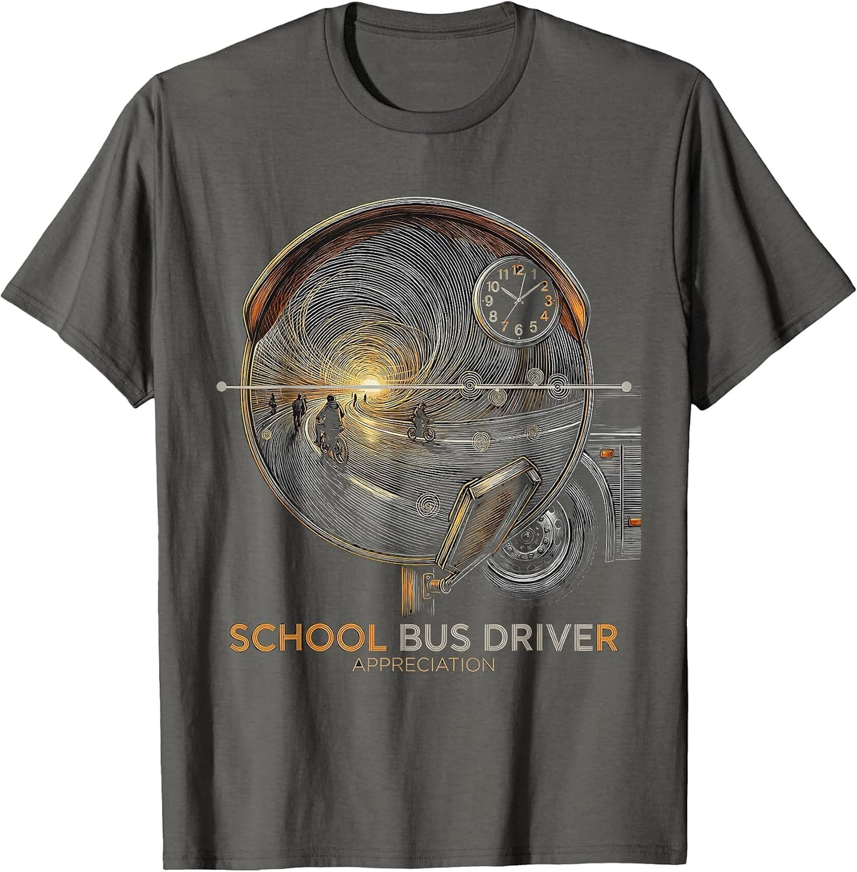 Men's School Bus Driver Appreciation Gift Back To School T-Shirt - Asphalt Grey