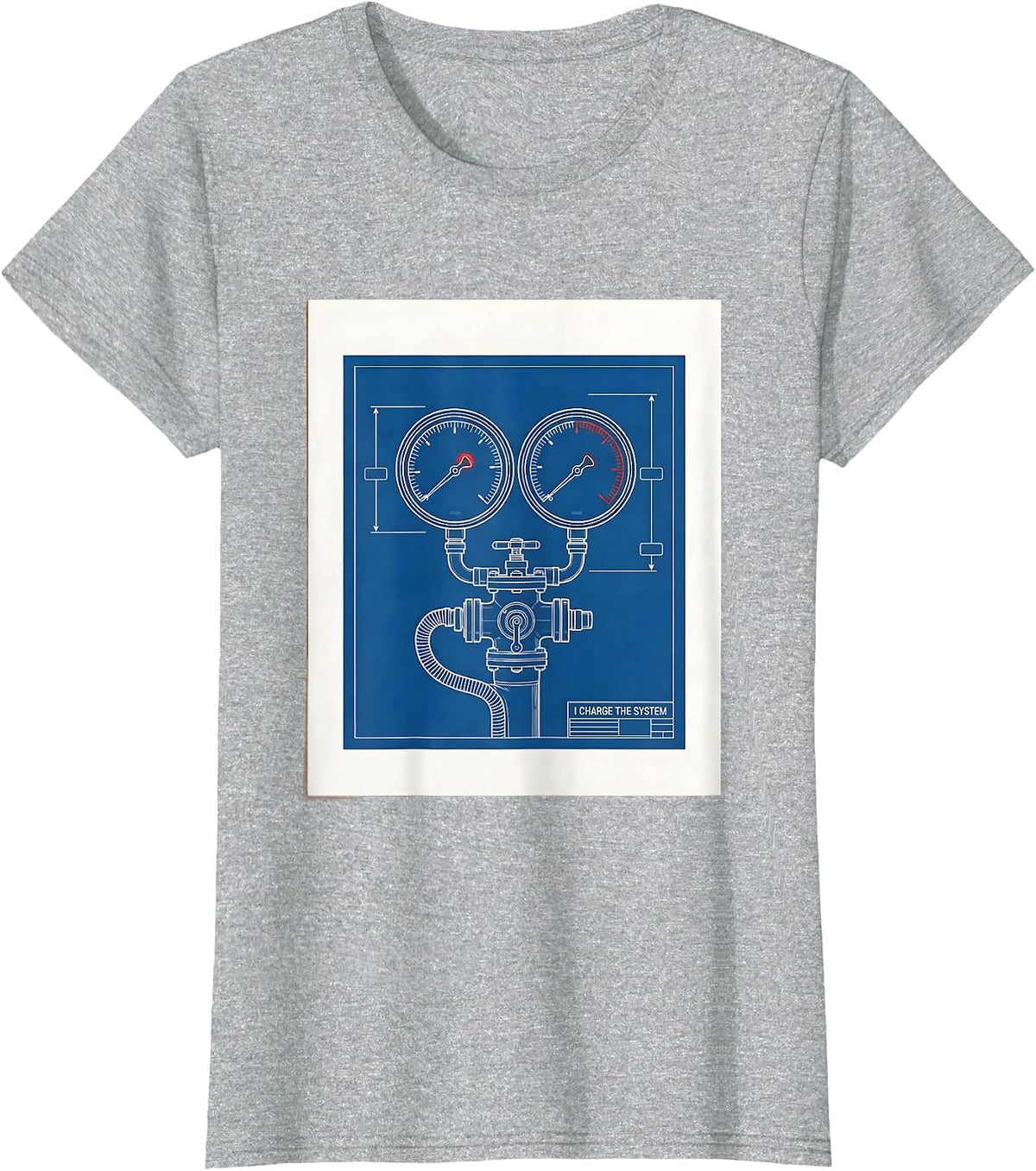 I Charge The System Funny HVAC Technician Charging Pride T-Shirt - Heather Grey
