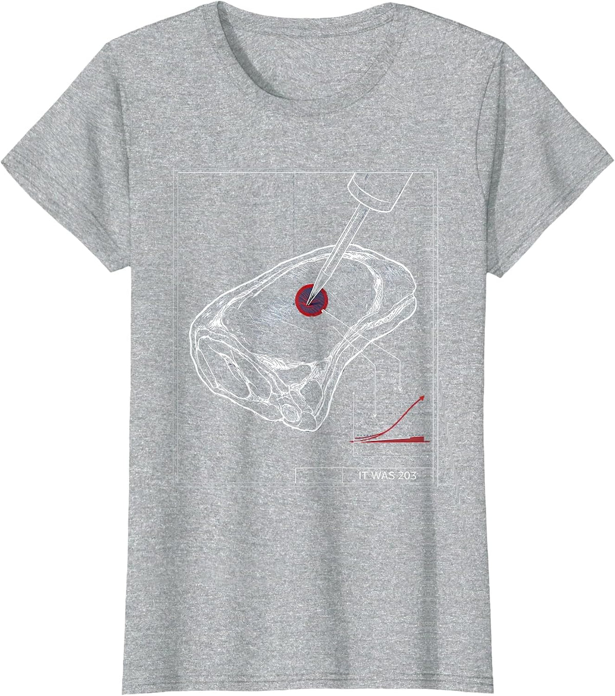 Women's It Was 203 Funny BBQ Grilling Pig Pulled Pork T-Shirt - Heather Grey