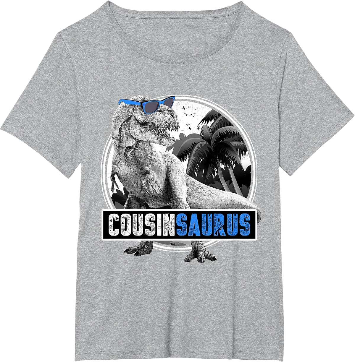 Cousinsaurus T Rex Dinosaur T-Shirt - Heather Grey
