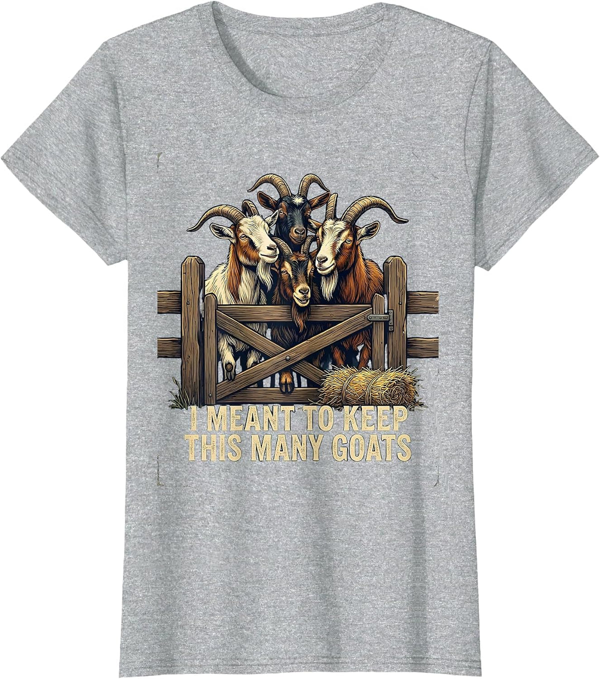 I Meant To Keep This Many Goats Vintage Farmer Goat Lover T-Shirt - Heather Grey