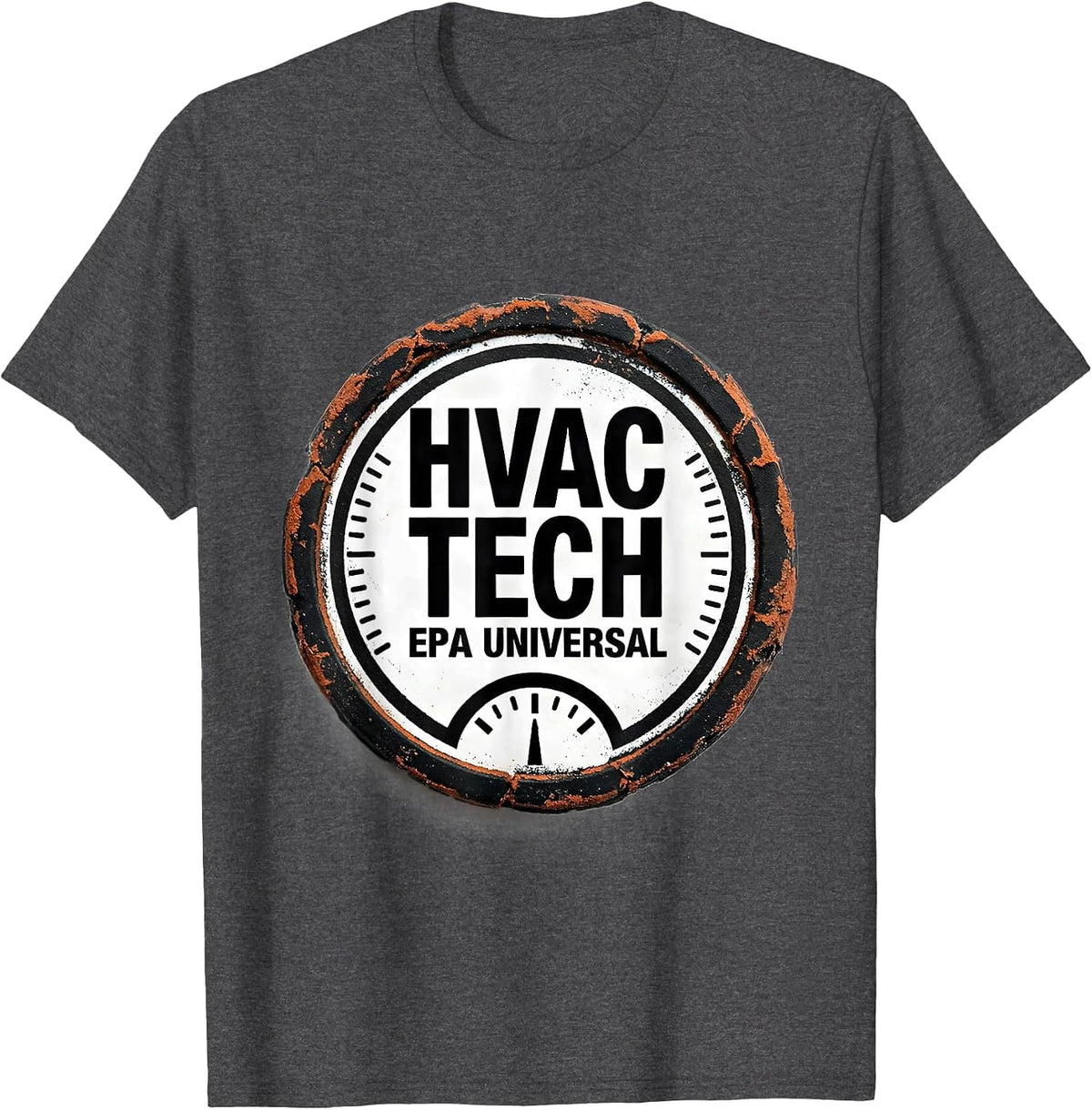 Men's HVAC Tech, EPA Universal Rubber Stamp Funny Tradesperson T-Shirt - Dark Heather Grey