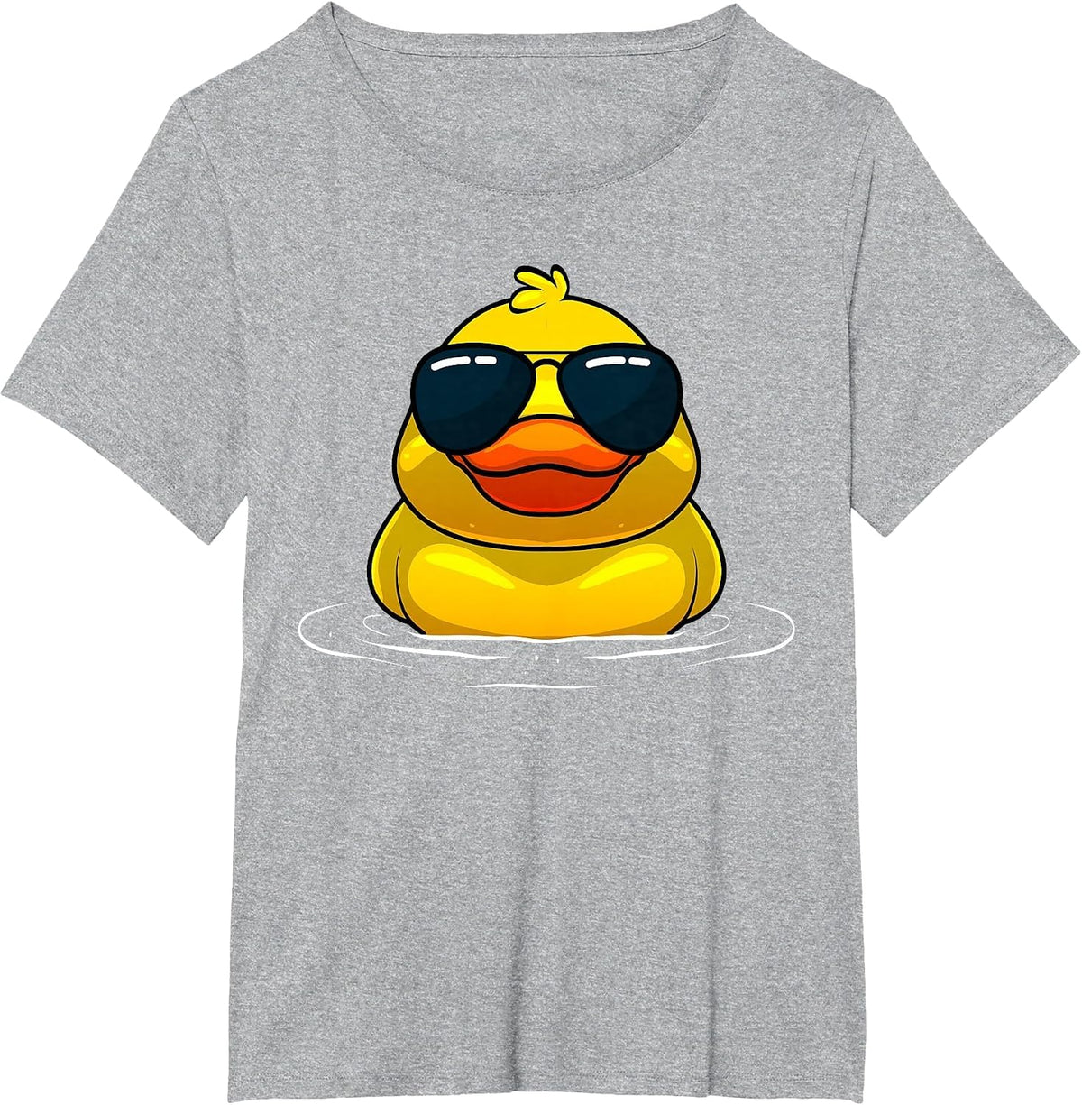 Cool Duck for Men Women Kids Rubber Duck Lovers Sunglasses T-Shirt - Heather Grey
