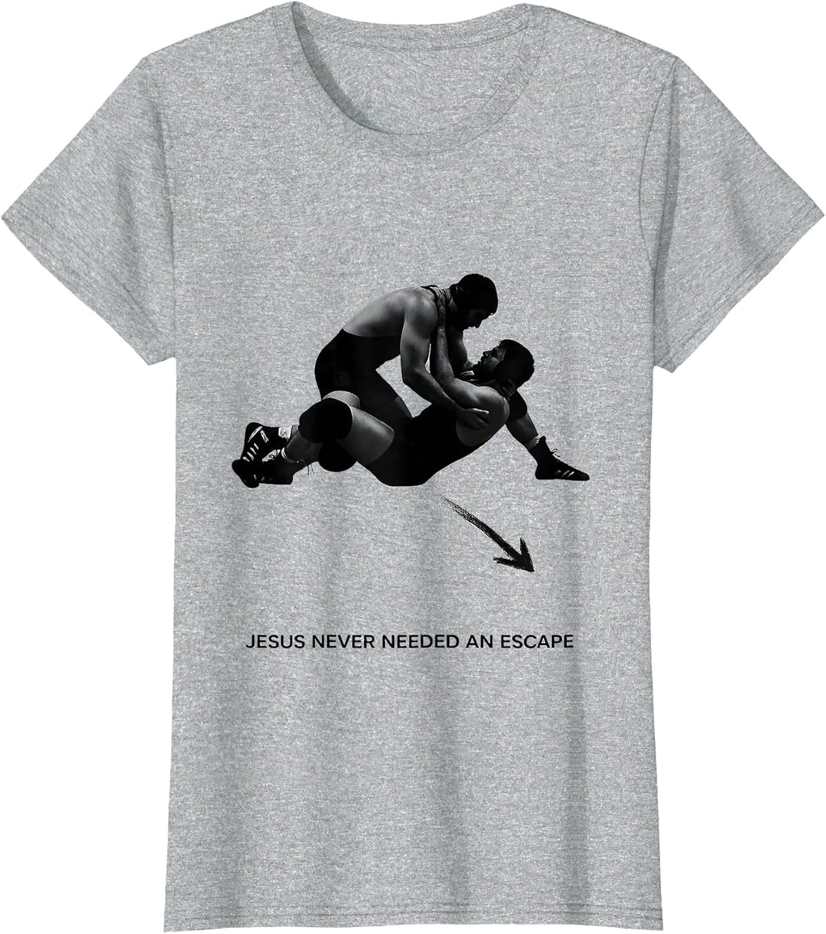 Women's Jesus Never Needed An Escape Christian Wrestling Youth T-Shirt - Heather Grey