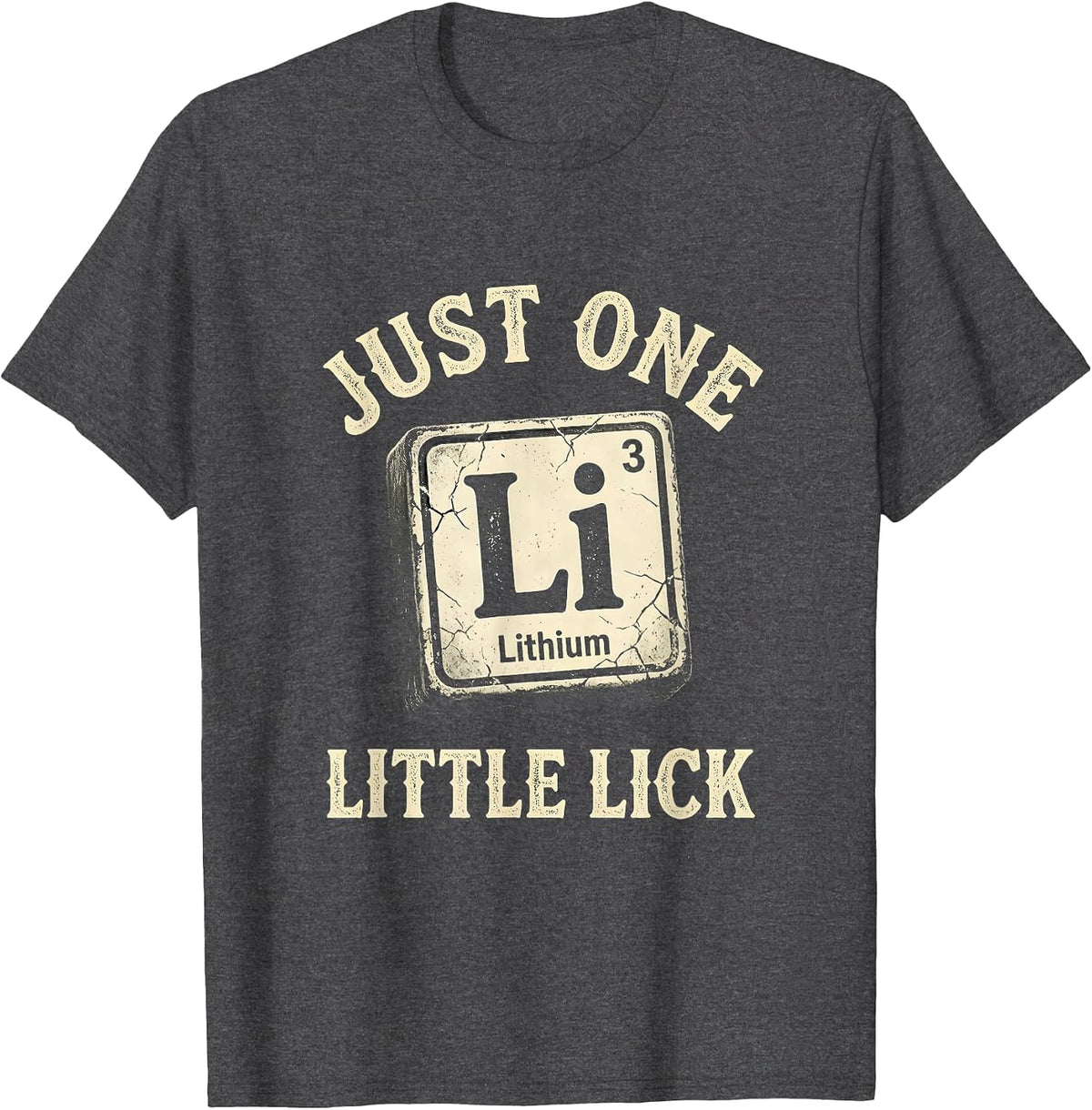 Can I Lick It Periodic Table Funny Science Design T-Shirt - Dark Heather Grey