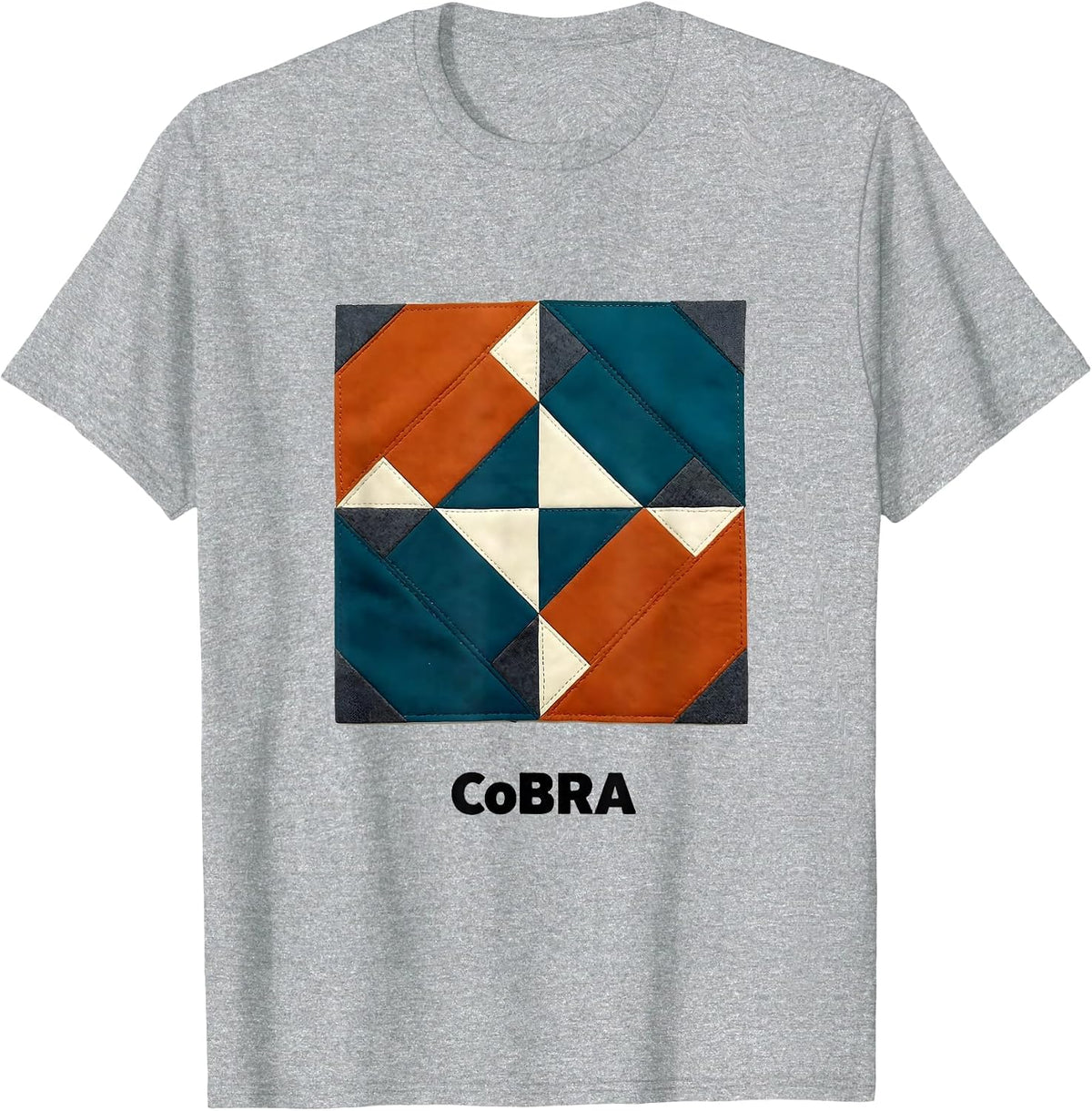 Men's CoBRa Quilt Block Patchwork Science Nerd Humor Chemistry T-Shirt - Heather Grey