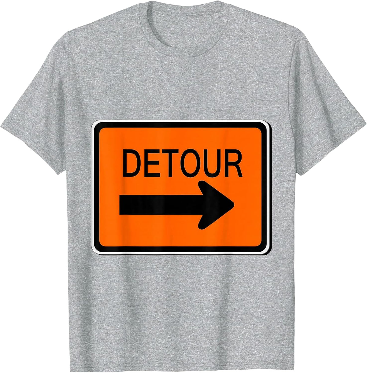Detour Sign Simple Easy Halloween Costume T-Shirt - Heather Grey