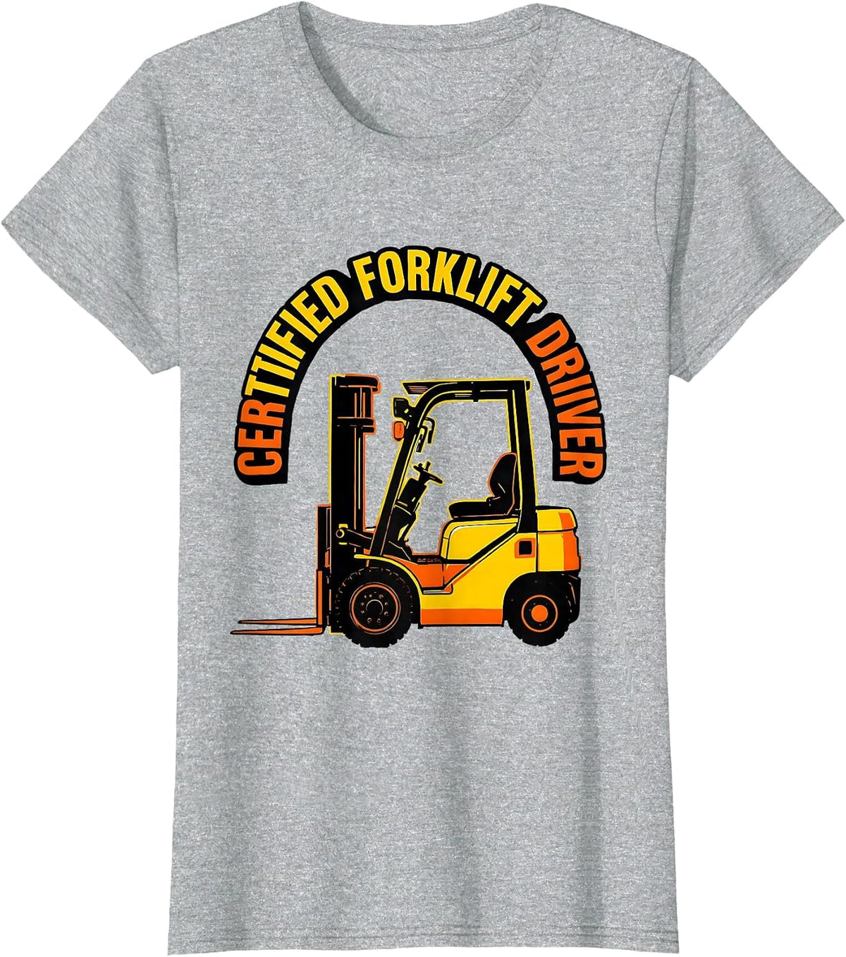 Women's Certified Forklift Driver Funny Forklift Operator Christmas T-Shirt - Heather Grey
