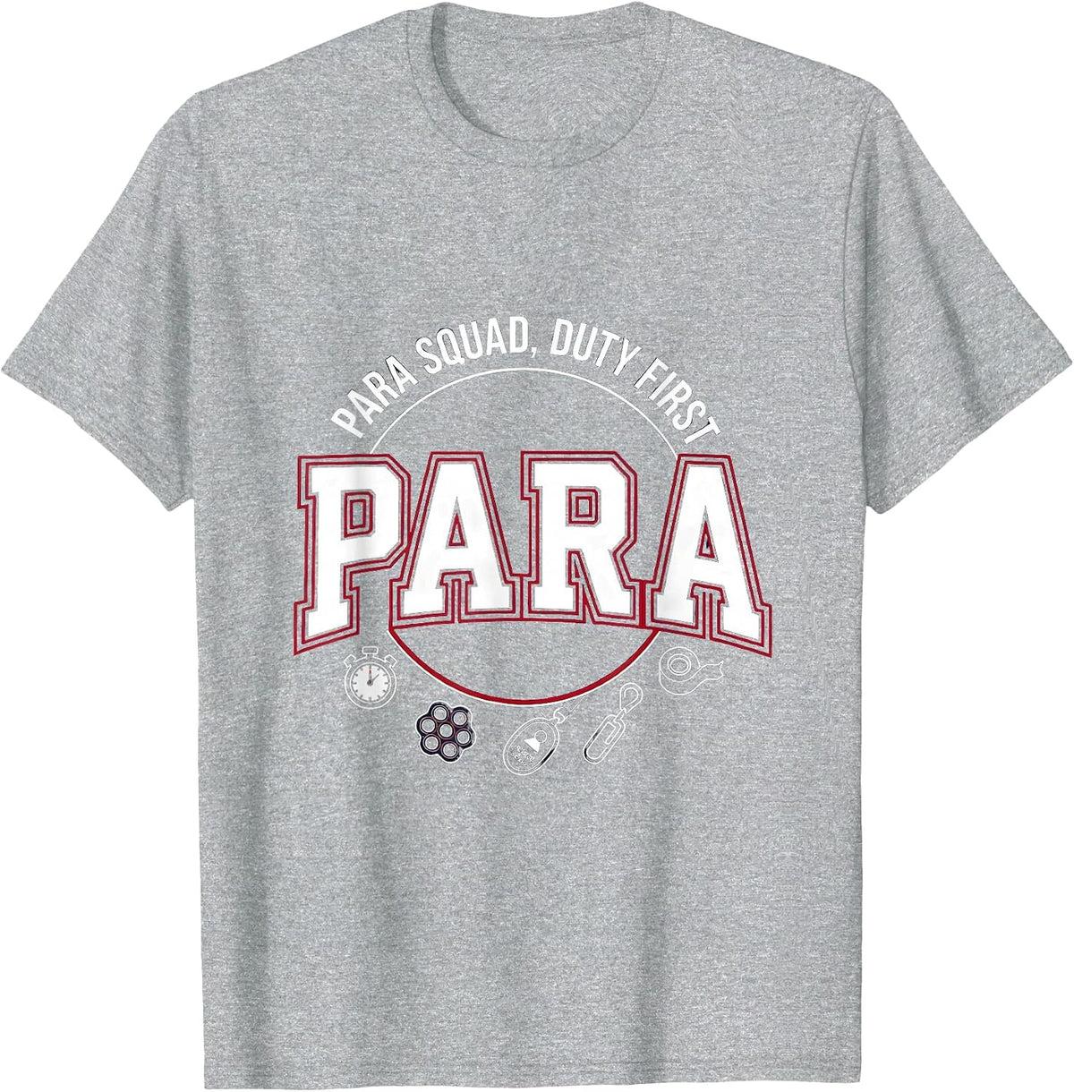 Men's Para Squad Duty First Sports Paraeducator Back To School T-Shirt - Heather Grey