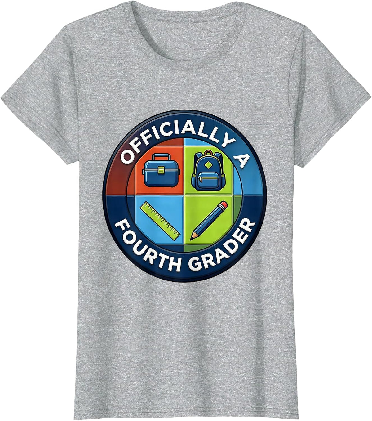 Women's Officially A Fourth Grader Back to School Fourth Grade Pride T-Shirt - Heather Grey