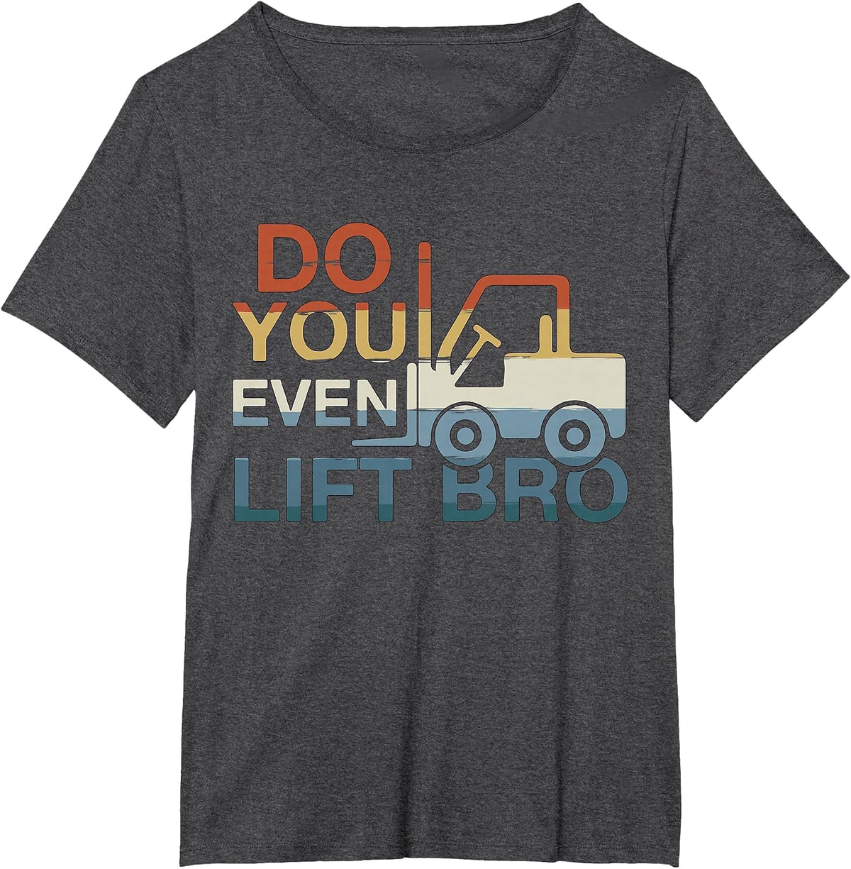 Forklift Certified Driver Fork Lift Operator Retro Lifting T-Shirt - Dark Heather Grey