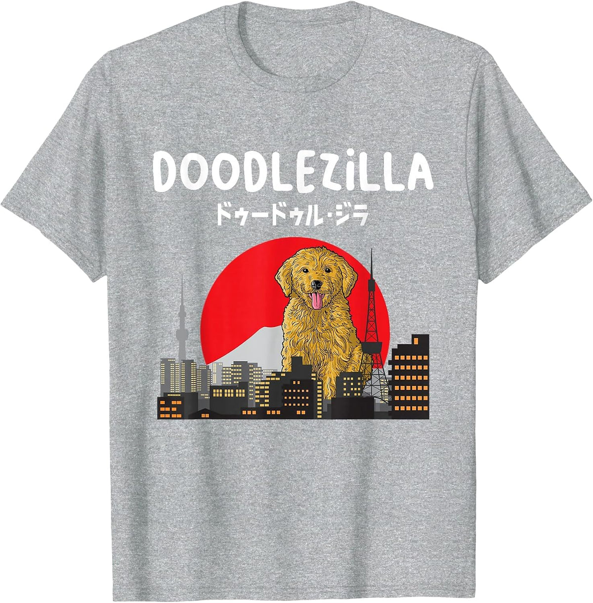 Doodlezilla - Funny Dog Goldendoodle Labradoodle T-Shirt - Heather Grey