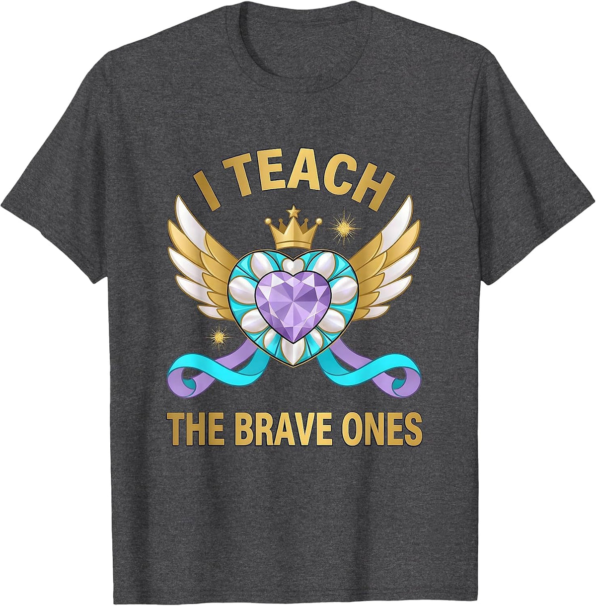 Men's I Teach The Brave Ones Special Education Teacher T-Shirt - Dark Heather Grey