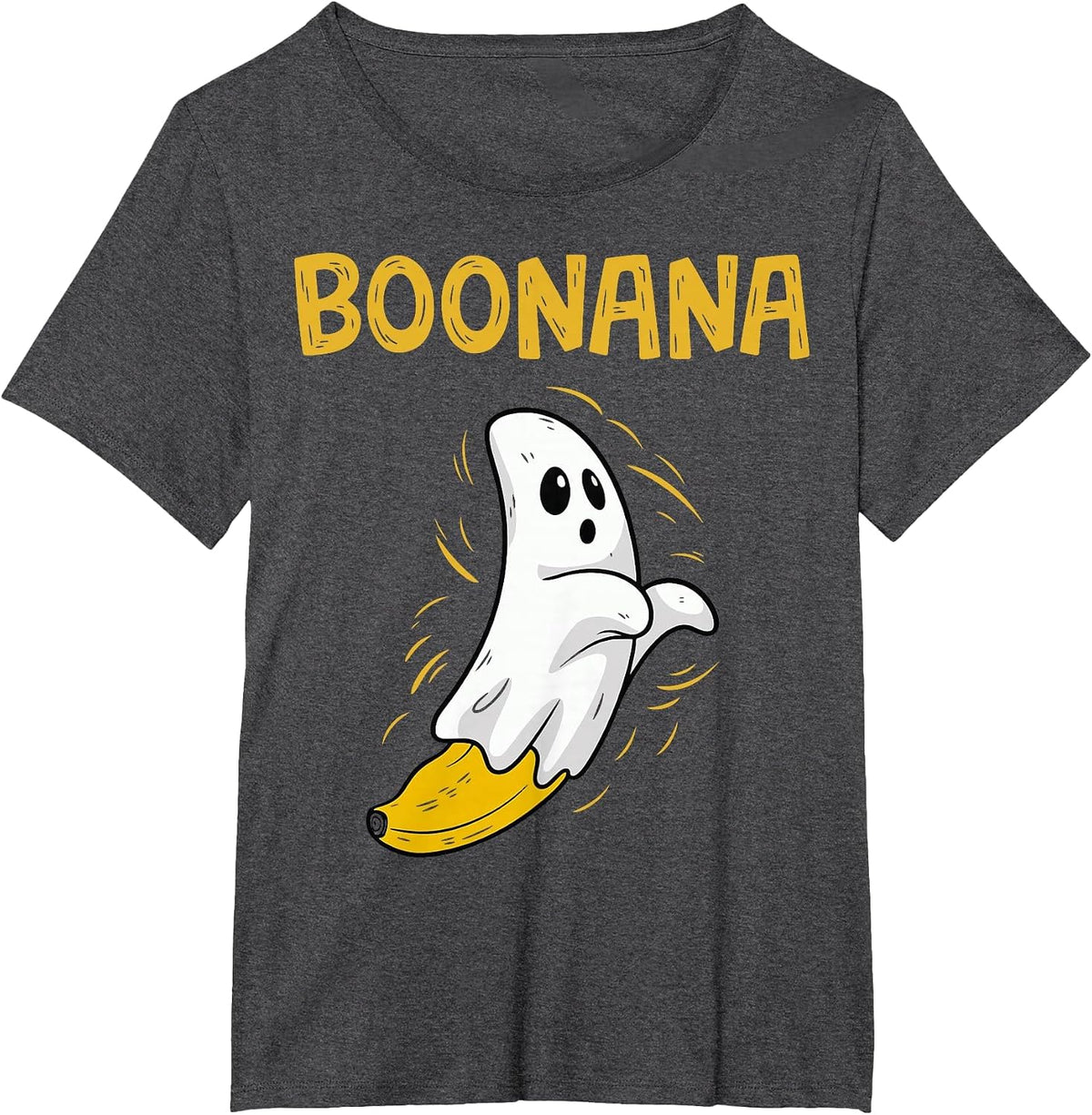 Boonana Banana Ghost Halloween T-Shirt - Dark Heather Grey
