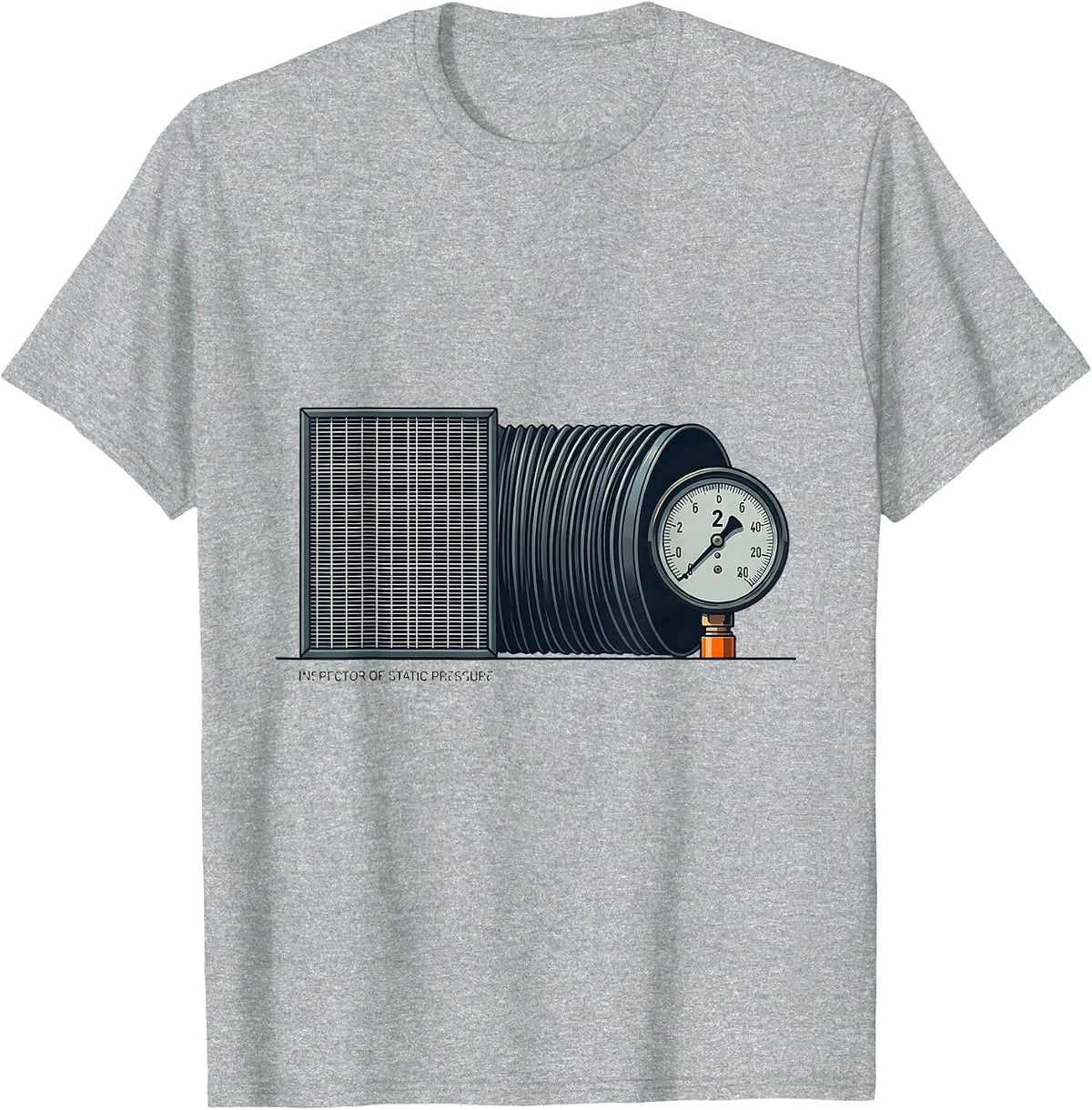 Men's Inspector Of Static Pressure Funny HVAC Technician Trade T-Shirt - Heather Grey