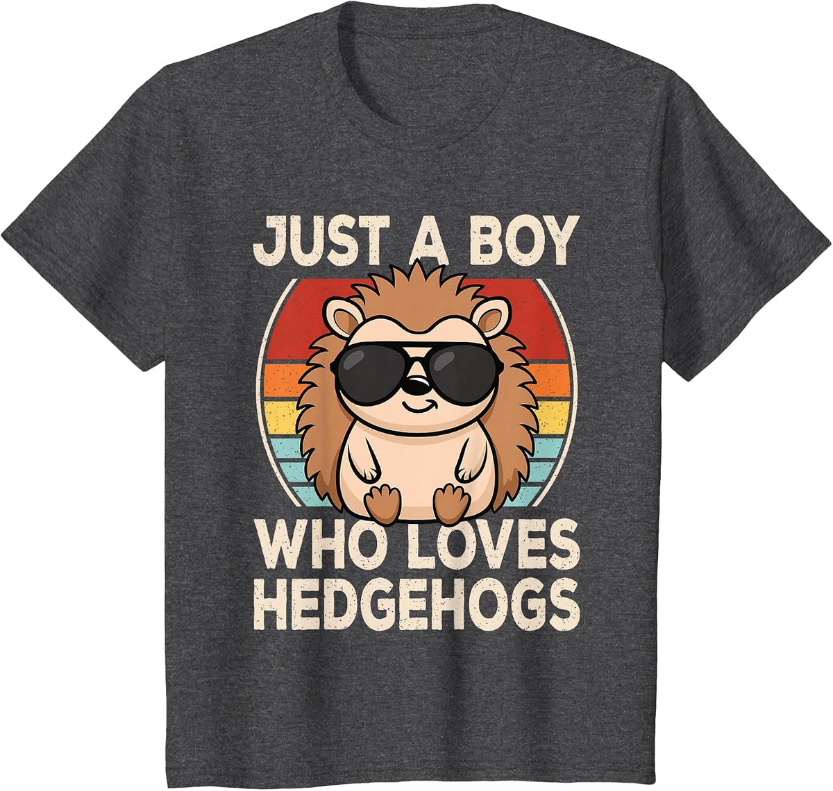 Just A Boy Who Loves Hedgehogs Shirt for Boys Kids T Shirts Hedgehog Lover Tees - Dark Heather Grey