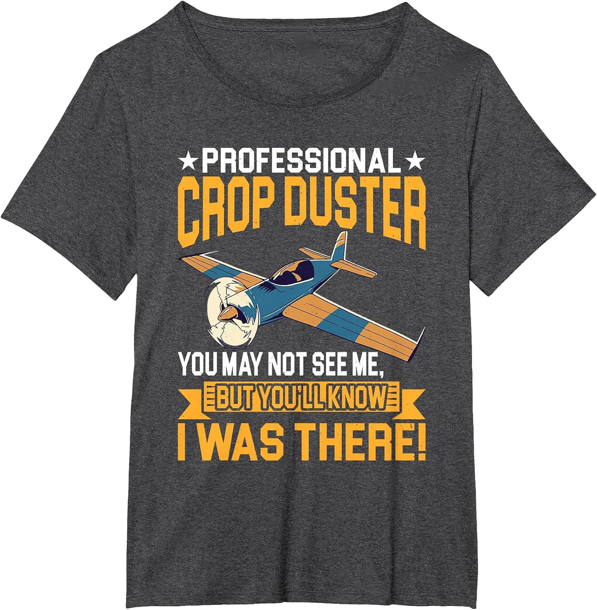 Professional I was There Spray Plane T-Shirt - Dark Heather Grey