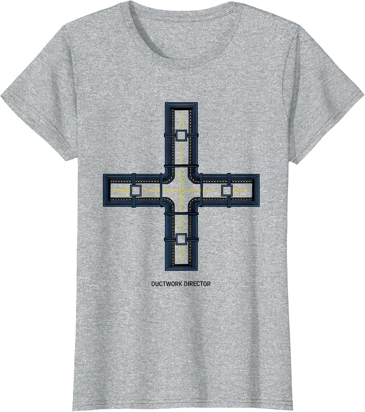 Ductwork Director Funny HVAC Technician HVAC Dad Humor T-Shirt - Heather Grey