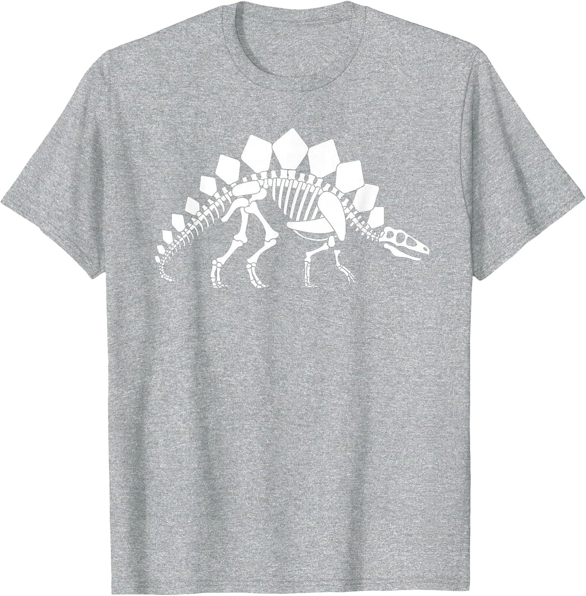 Stegosaurus Skeleton T-Shirt - Heather Grey