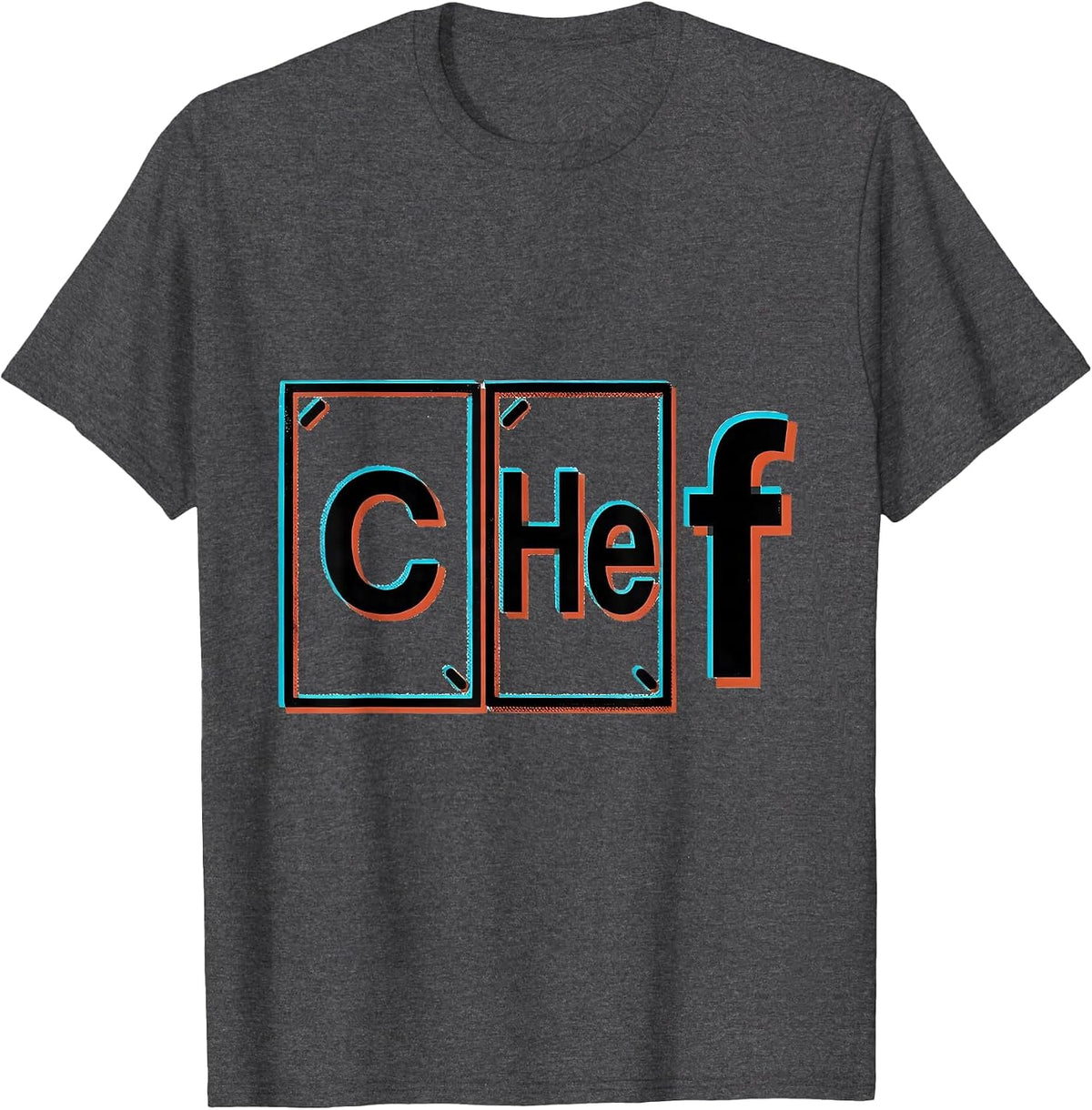 Men's CHEf Funny Science Nerd Periodic Table Element Pun T-Shirt - Dark Heather Grey