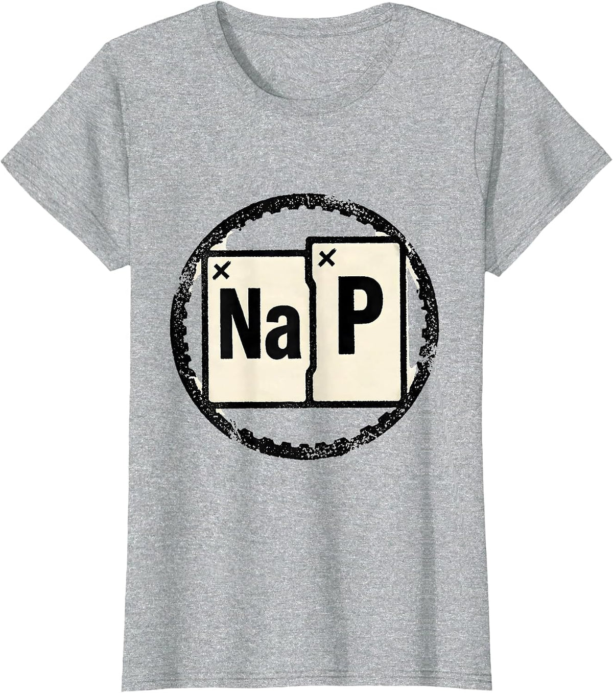 NaP Rubber Stamp Funny Science Nerd Periodic Table Element T-Shirt - Heather Grey
