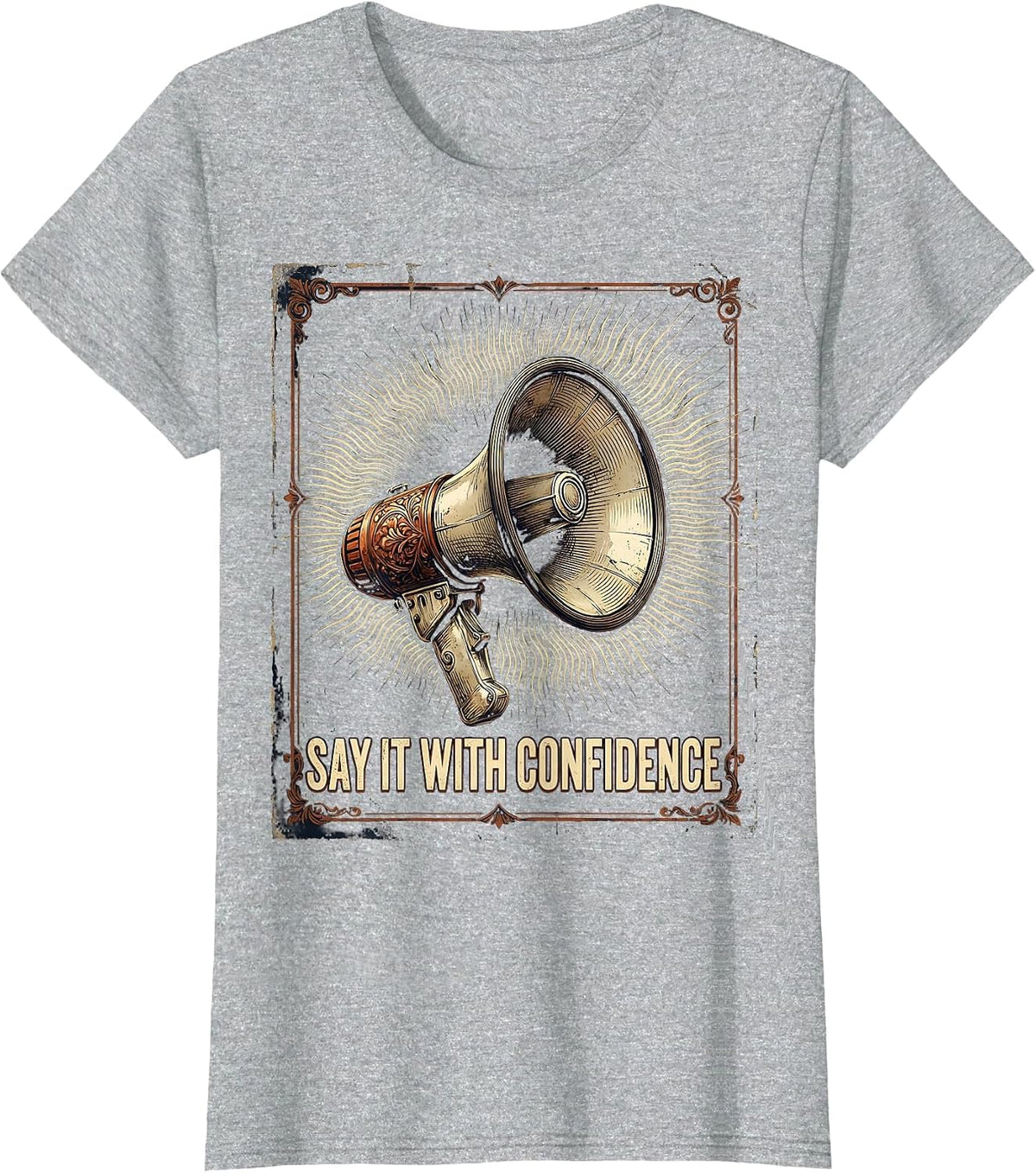 Say It With Confidence Speech Therapy Design T-Shirt - Heather Grey