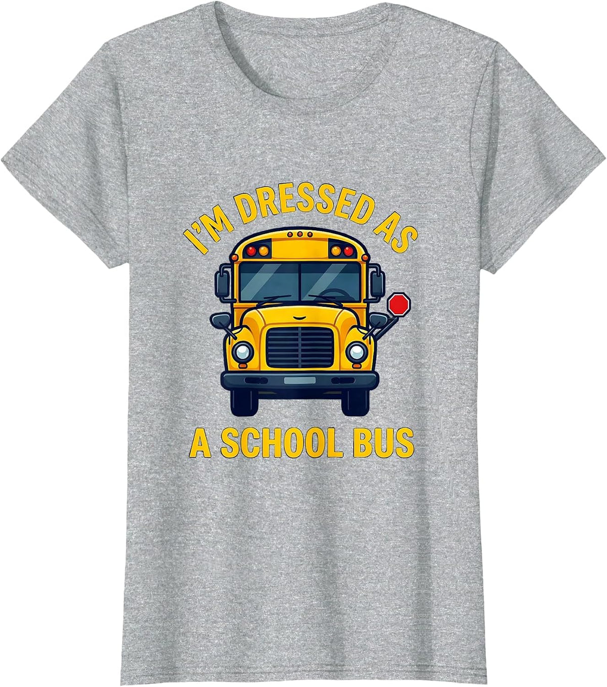 I'm Dressed As A School Bus Funny Halloween Costume School T-Shirt - Heather Grey
