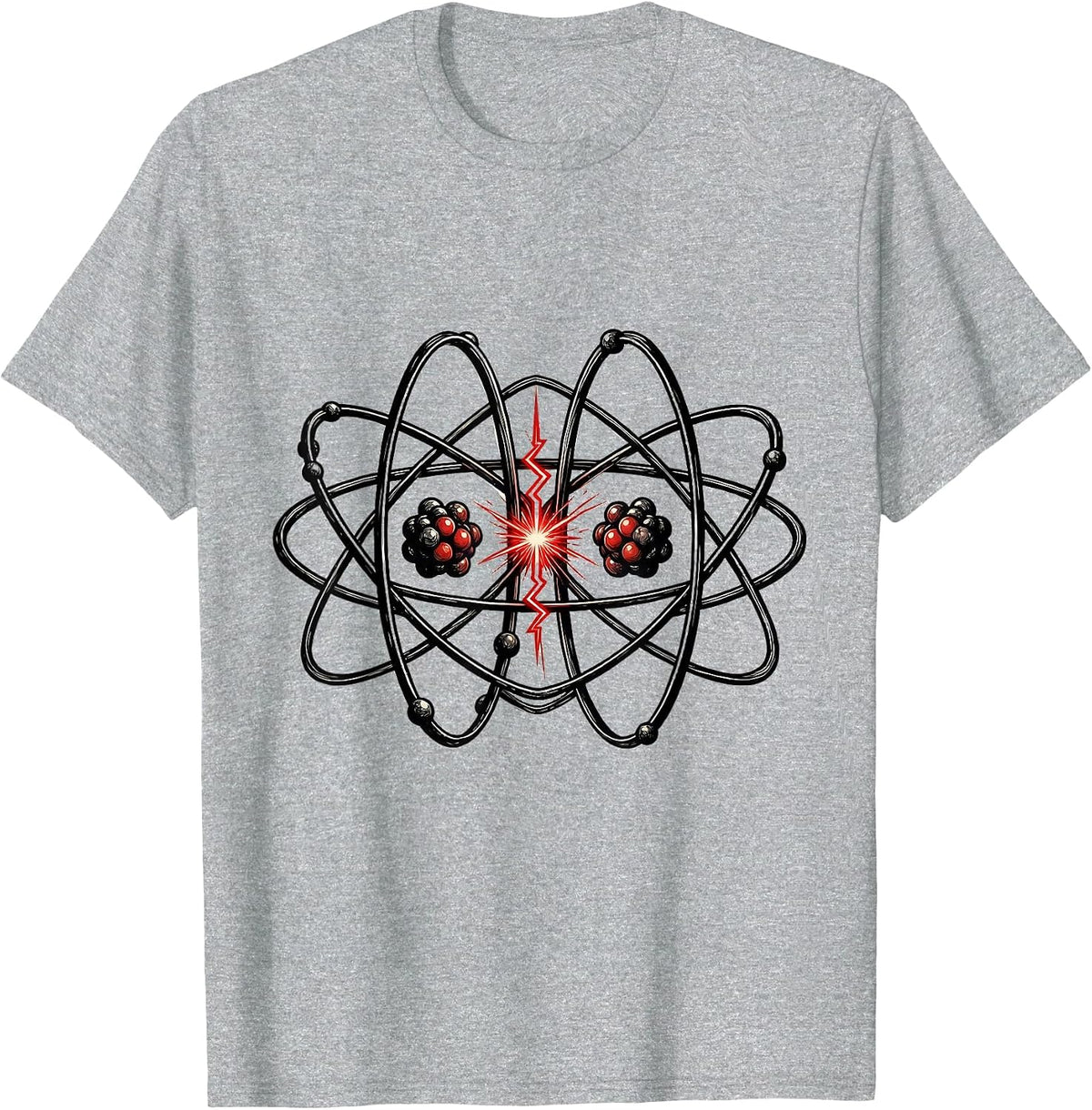 Men's Atom Bond Diagram Nerdy Science Humor Gift T-Shirt - Heather Grey