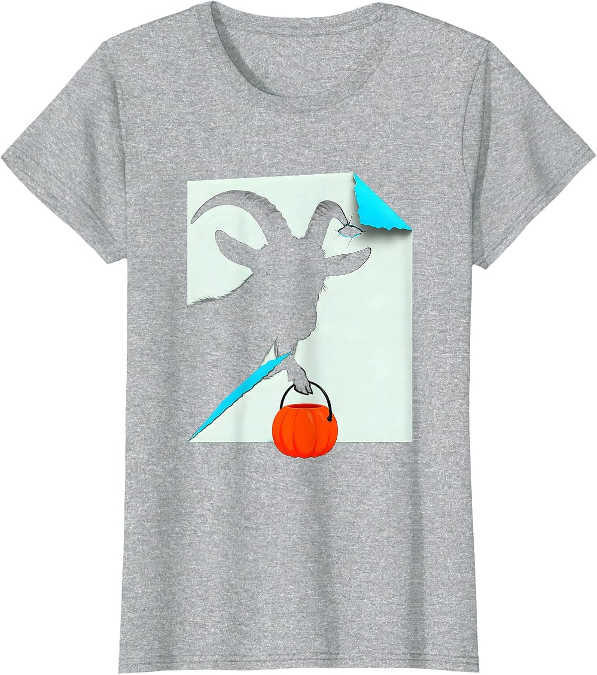 Goat Ghost Spooky Halloween Farm Animal Lover T-Shirt - Heather Grey