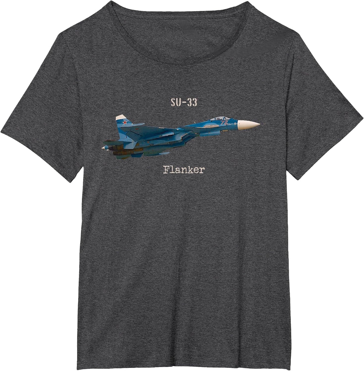 Soviet Aircraft SU-33 Flanker T-Shirt - Dark Heather Grey