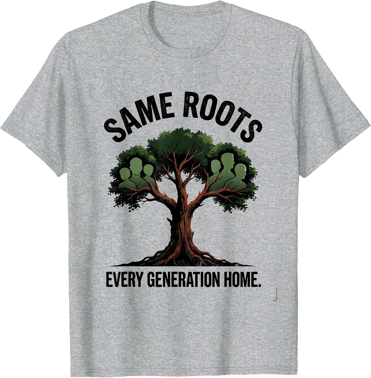 Men's Same Roots, Every Generation Home Vintage Family Reunion T-Shirt - Heather Grey