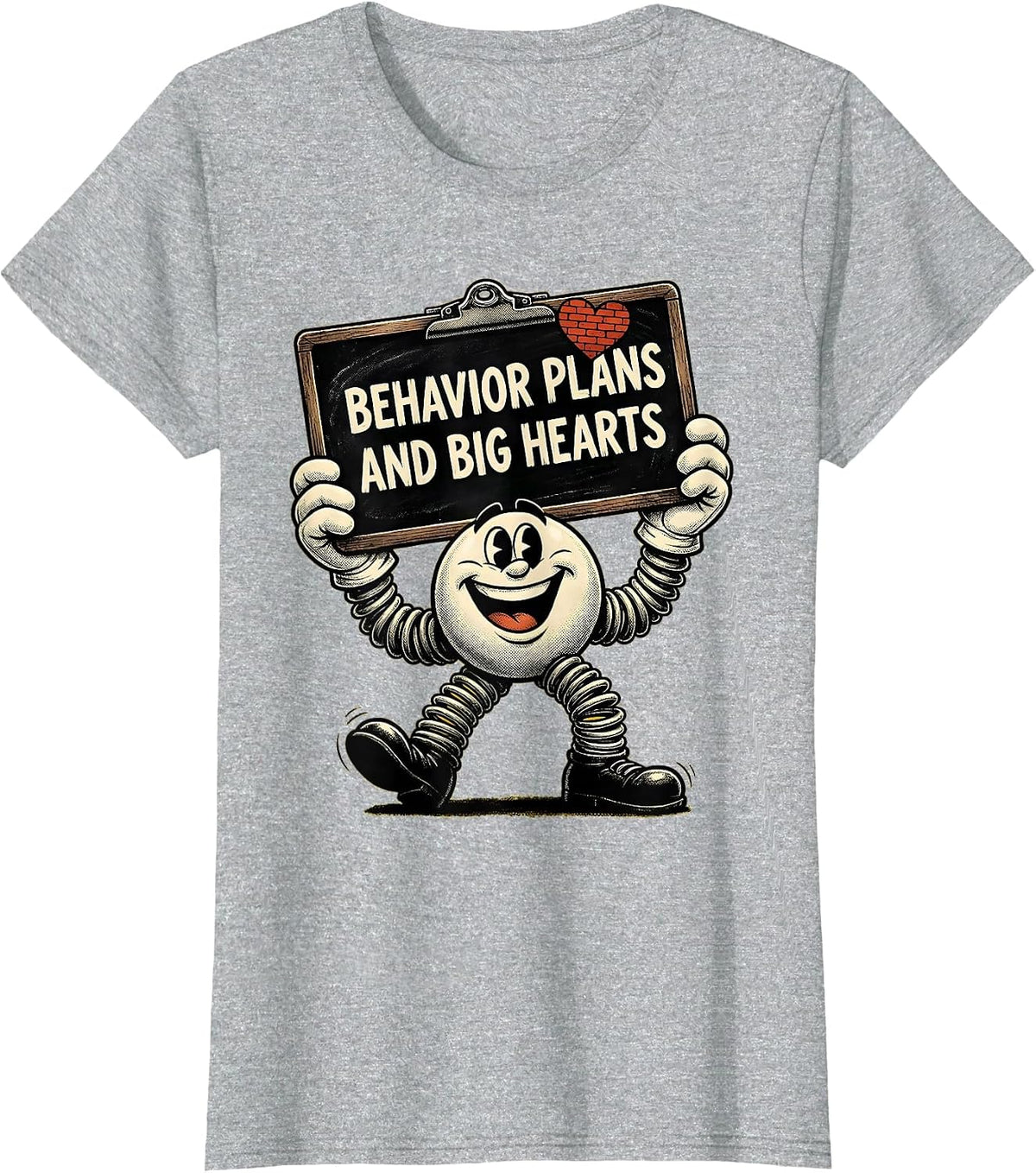Behavior Plans and Big Hearts Sped Teacher Design T-Shirt - Heather Grey