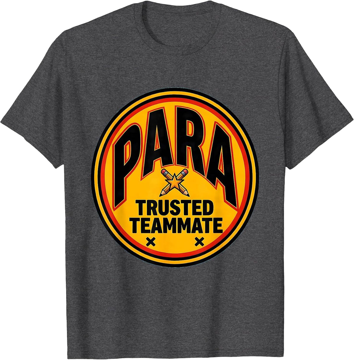 Para Trusted Teammate Pop Art Paraeducator Appreciation Gift T-Shirt - Dark Heather Grey