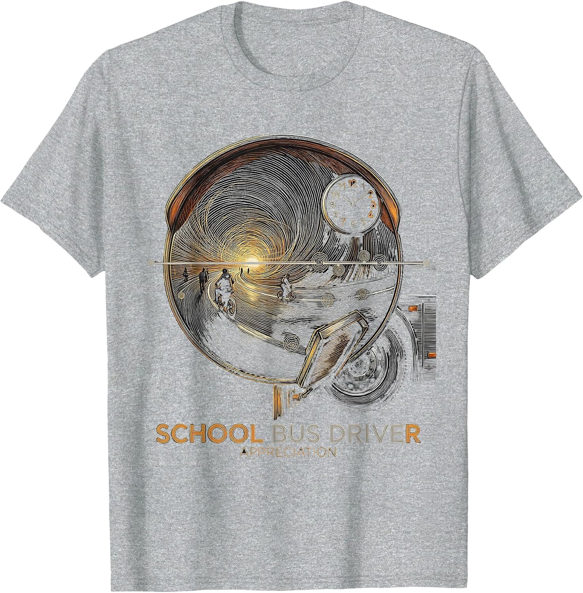 Men's School Bus Driver Appreciation Gift Back To School T-Shirt - Heather Grey
