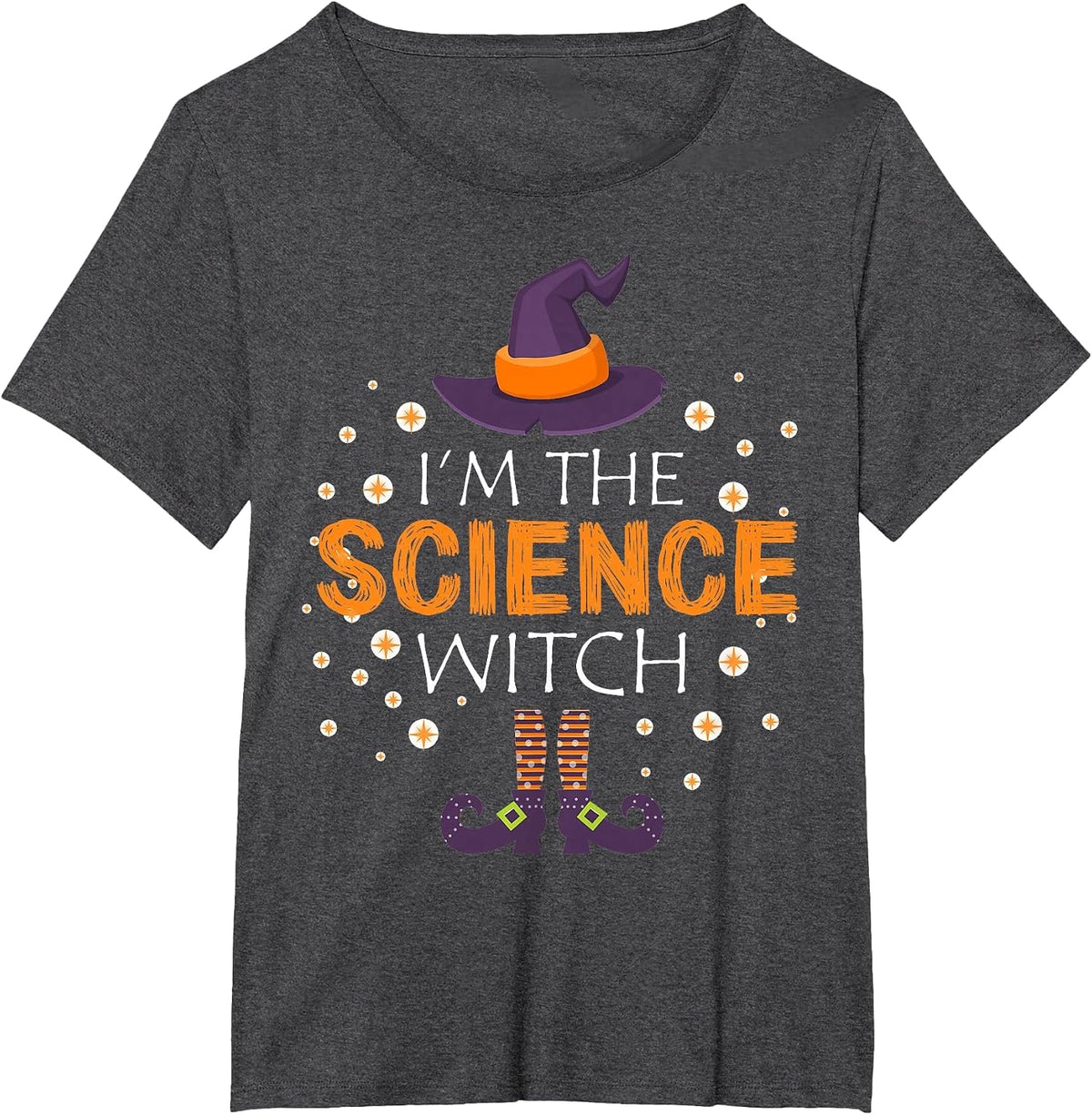 I'm The Science Teacher Witch Matching Group Halloween T-Shirt - Dark Heather Grey
