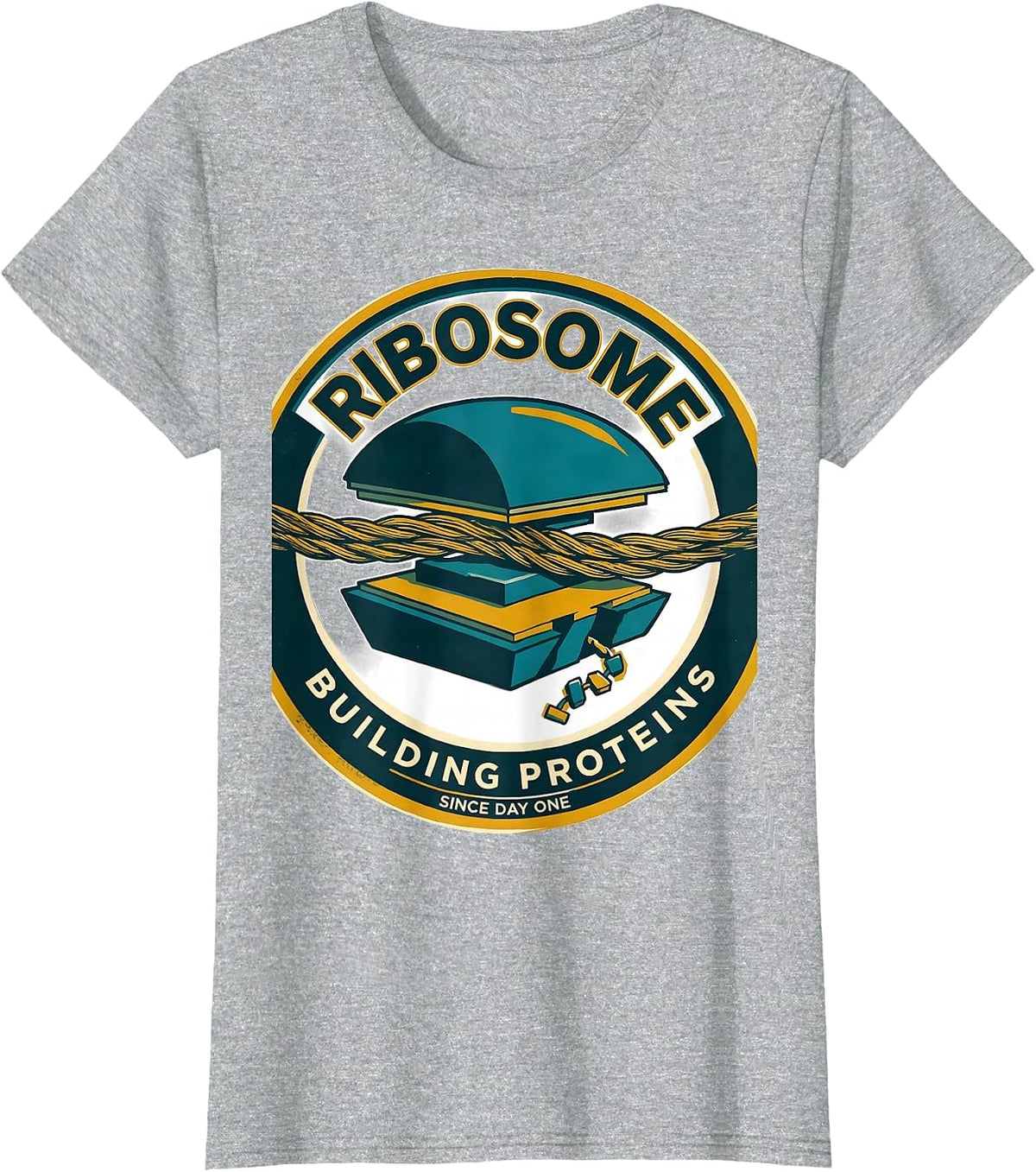 Women's Ribosome Building Proteins Since Day One Science Nerd T-Shirt - Heather Grey