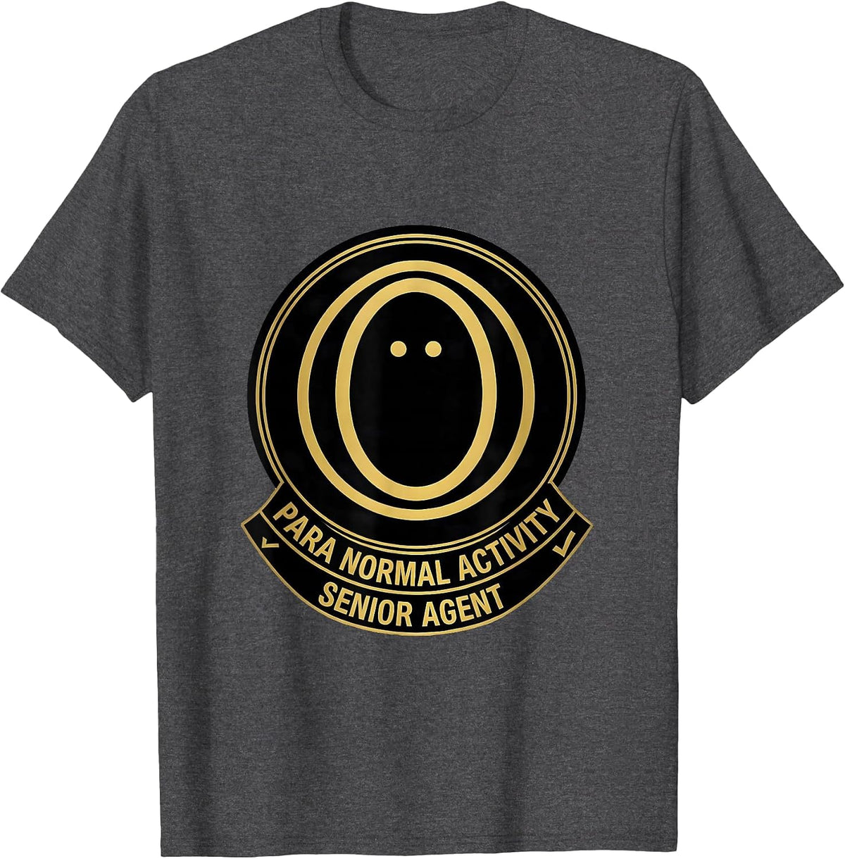 Para Normal Activity Senior Agent Funny Ghost T-Shirt - Dark Heather Grey