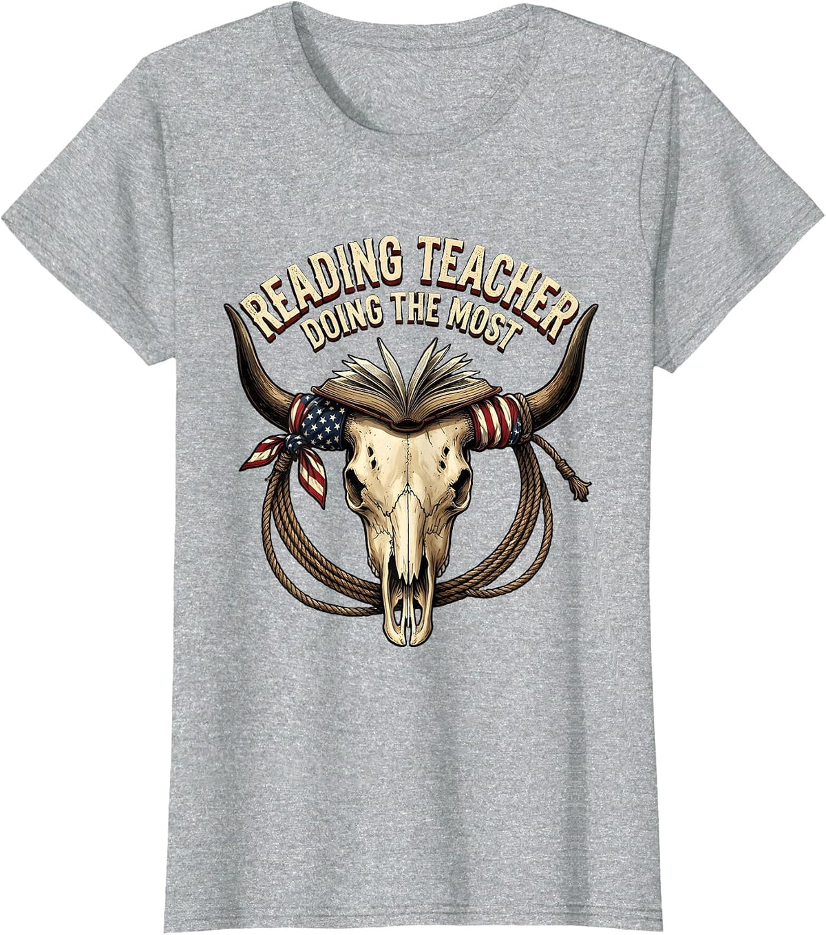 Reading Teacher Doing The Most Educator Design T-Shirt - Heather Grey