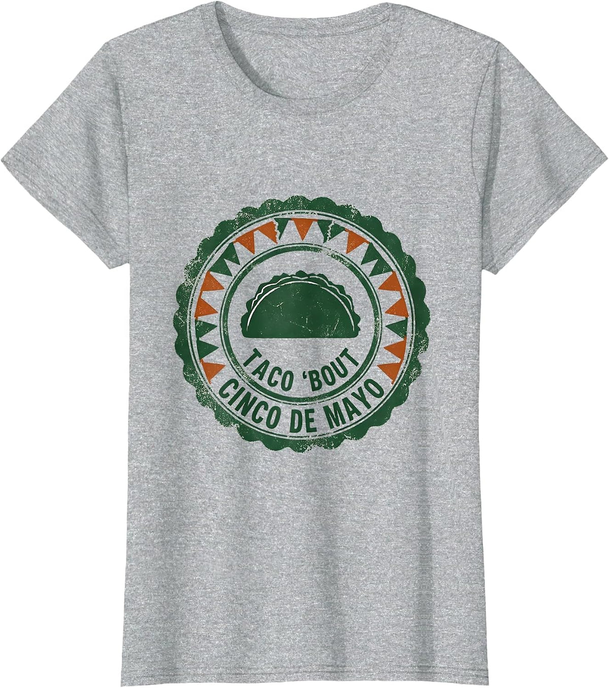 Taco 'Bout Cinco de Mayo Cultural Pride Party Humor T-Shirt - Heather Grey